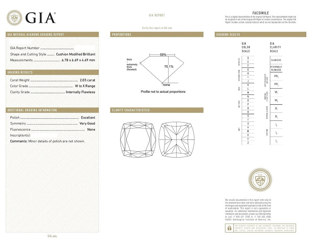 Украшение GIA  Серьги с бриллиантами 2,01/2,05 ct. W To X Range/IF-VVS2    