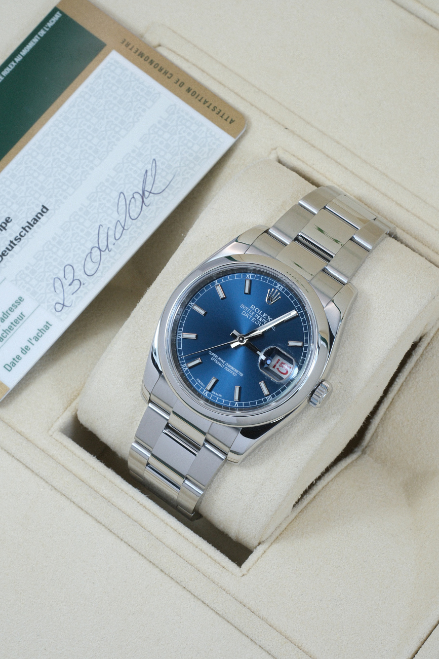 Часы Rolex  Datejust 36 Mm Blue Oyster Index  116200