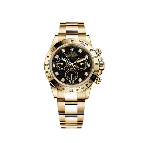 Часы Rolex  Oyster Perpetual Cosmograph Daytona Yellow Gold Diamonds Black Dial  116528