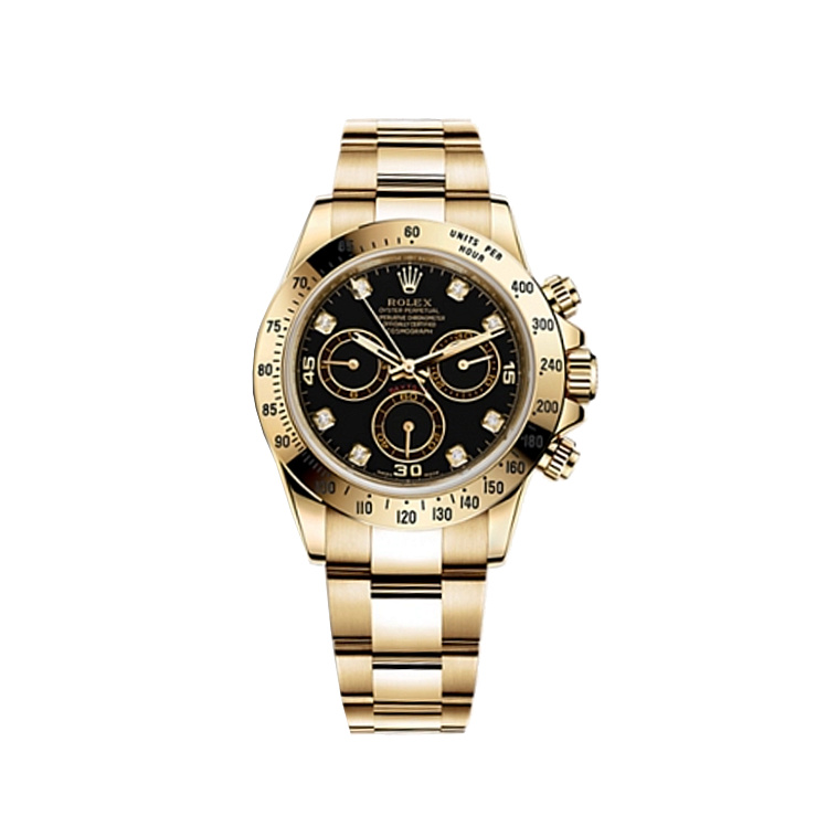 Часы Rolex  Oyster Perpetual Cosmograph Daytona Yellow Gold Diamonds Black Dial  116528