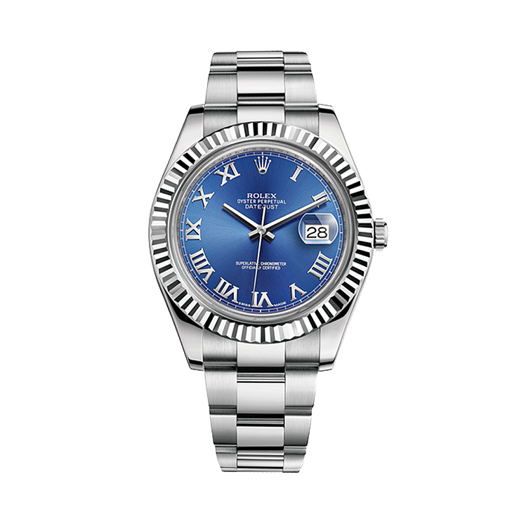 Часы Rolex  Datejust Ii 41 Blue Azzurro Romain Numeral Dial  116334