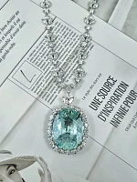 Украшение GIA  Колье с турмалином "Параиба" 54,00 ct.   