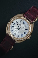 Часы Cartier  Clé De Cartier 35Mm Rose Gold &amp; Diamonds  WJCL0013