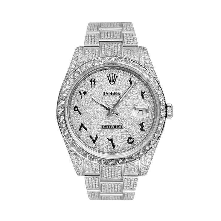 Часы Rolex  Datejust Ii Full Pave Iced Out Diamonds Persian Dial  126300 FIX