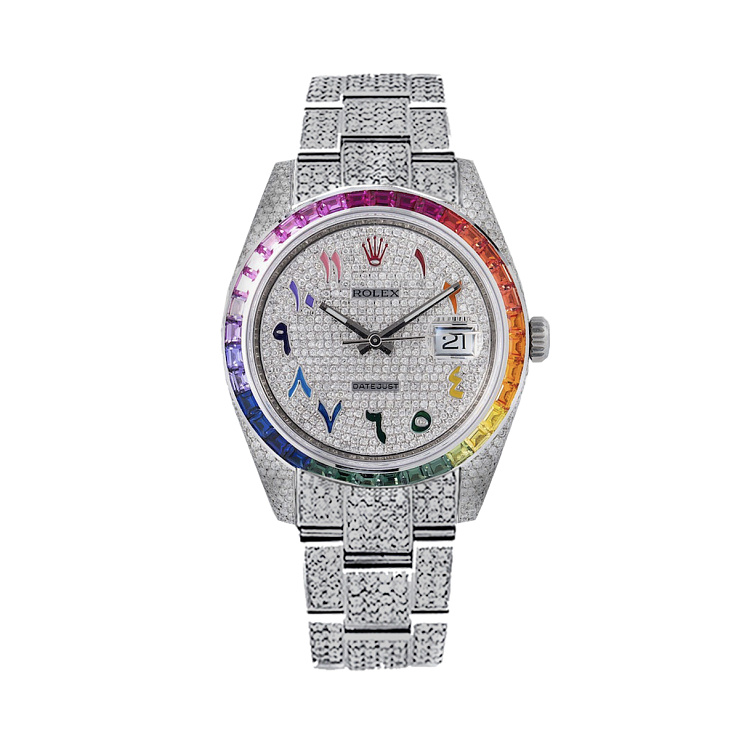 Часы Rolex  Datejust Ii Full Pave Rainbow Persian Numerals  126300 FIX