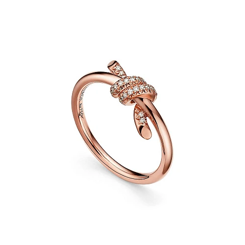 Украшение Tiffany & Co  Knot Ring in Rose Gold with Diamonds   