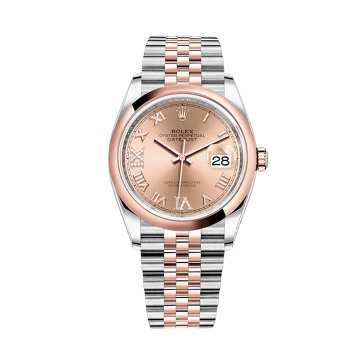 Часы Rolex  Datejust 36Mm Steel Rose Gold Diamonds Pave  126201