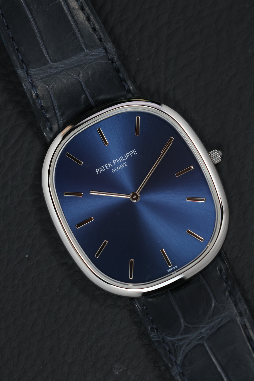 Часы Patek Philippe  Golden Ellipse Platinum Blue Dial   5738P-001