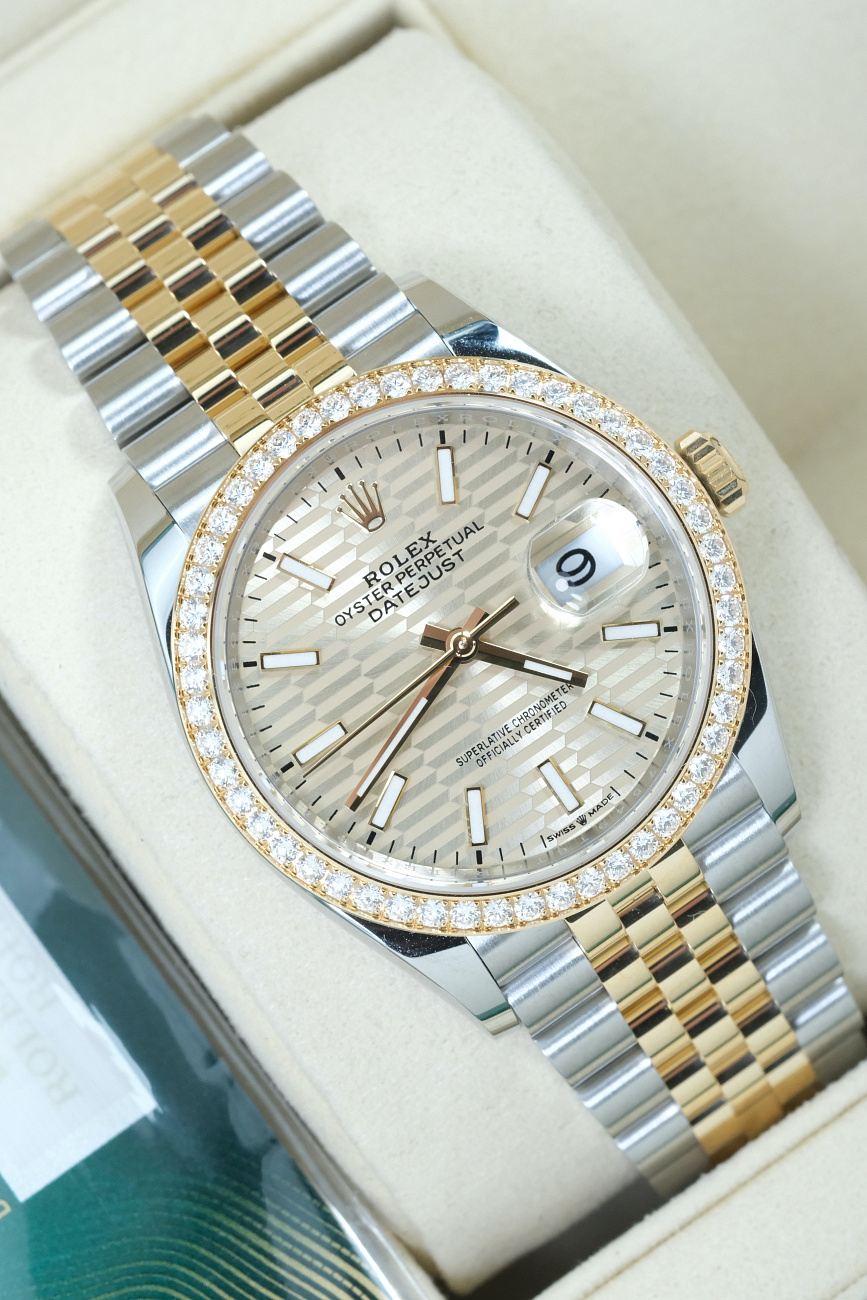 Часы Rolex  Datejust 36Mm Oystersteel Yellow Gold And Diamonds Pattern Motif  126283RBR-0025