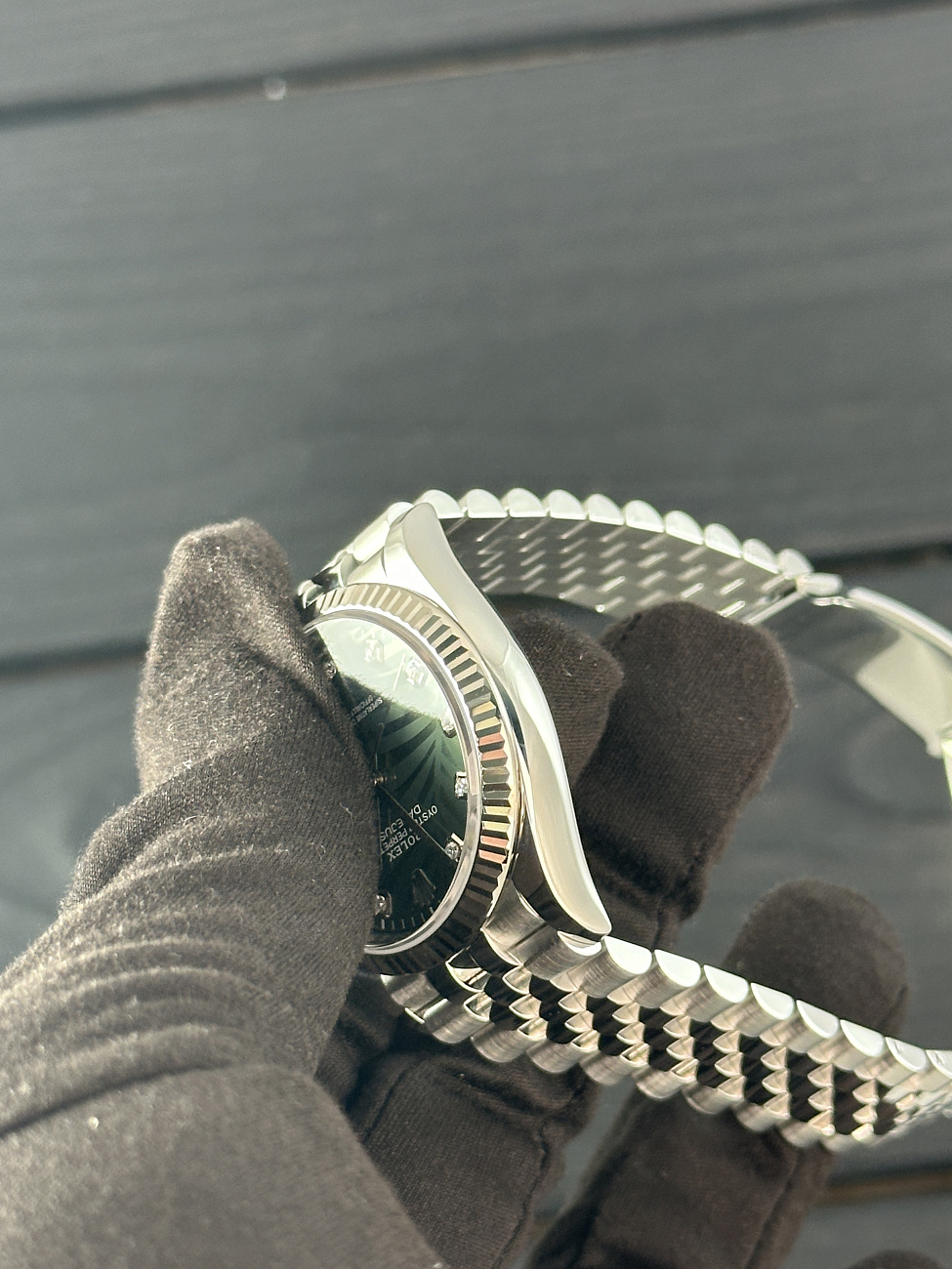 Часы Rolex  Datejust 36 Mm Green Palm Motif Dial With Diamonds  126234