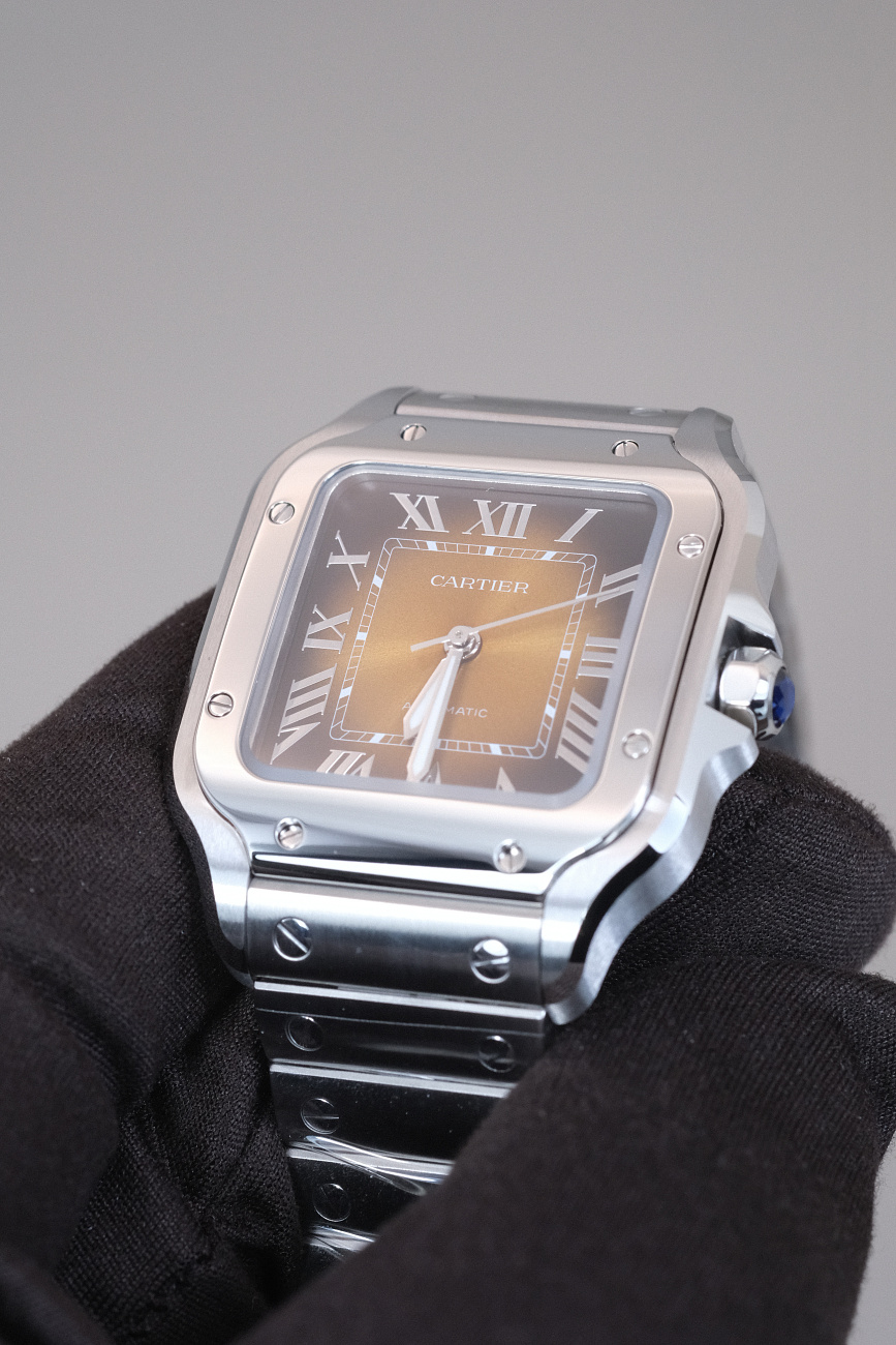 Часы Cartier  Santos De Cartier Brown Dial Medium  WSSA0065