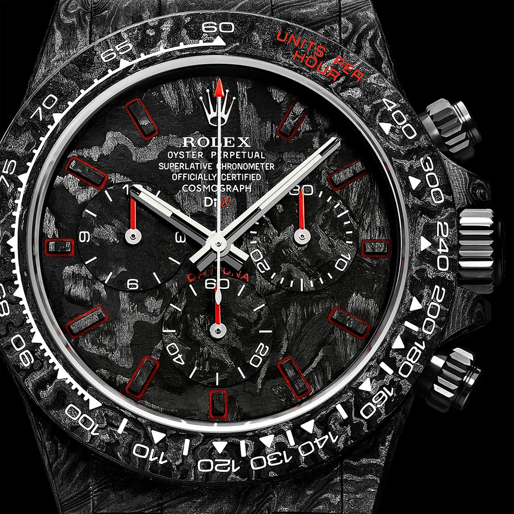 Заказать DiW  Rolex Daytona 40 Mm All Carbon Red Edition  