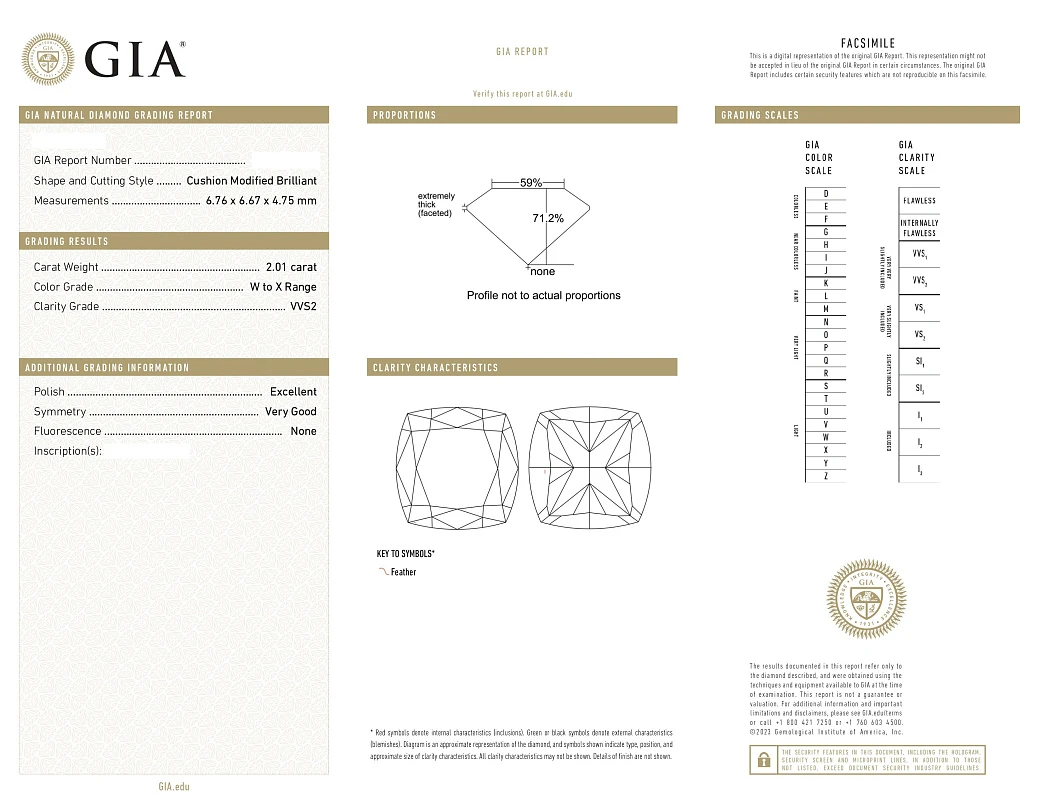 Украшение GIA  Серьги с бриллиантами 2,01/2,05 ct. W To X Range/IF-VVS2    