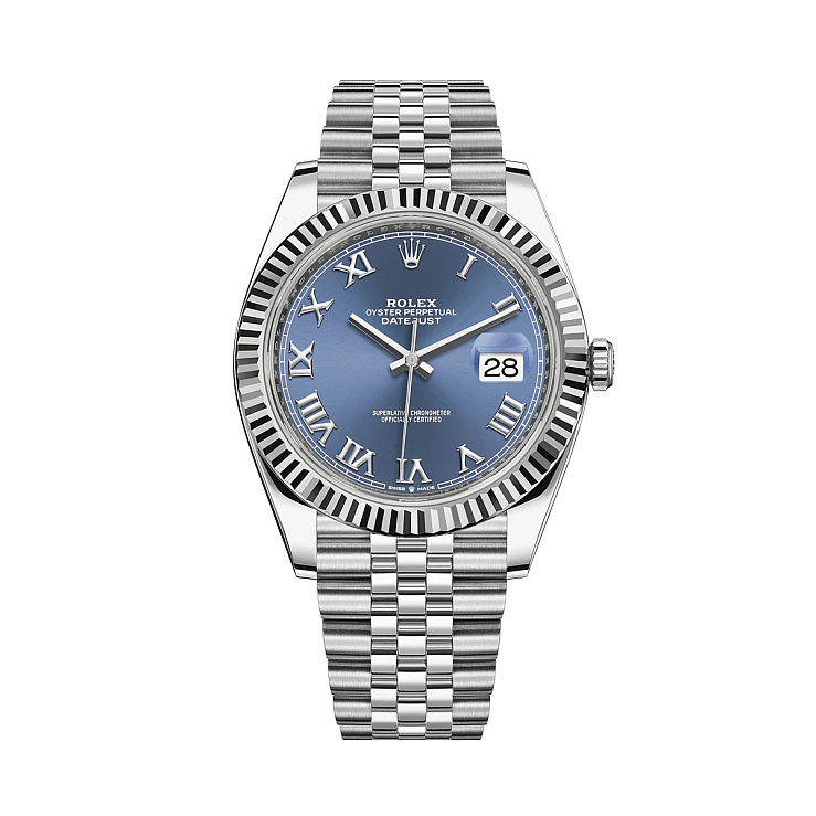 Часы Rolex  Oyster Perpetual Datejust 41Mm Blue Azzurro Romain Dial  126334