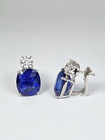 Украшение GRS GemResearch Swisslab  Серьги с сапфирами 12,82/11,91 ct. Cornflower Blue   