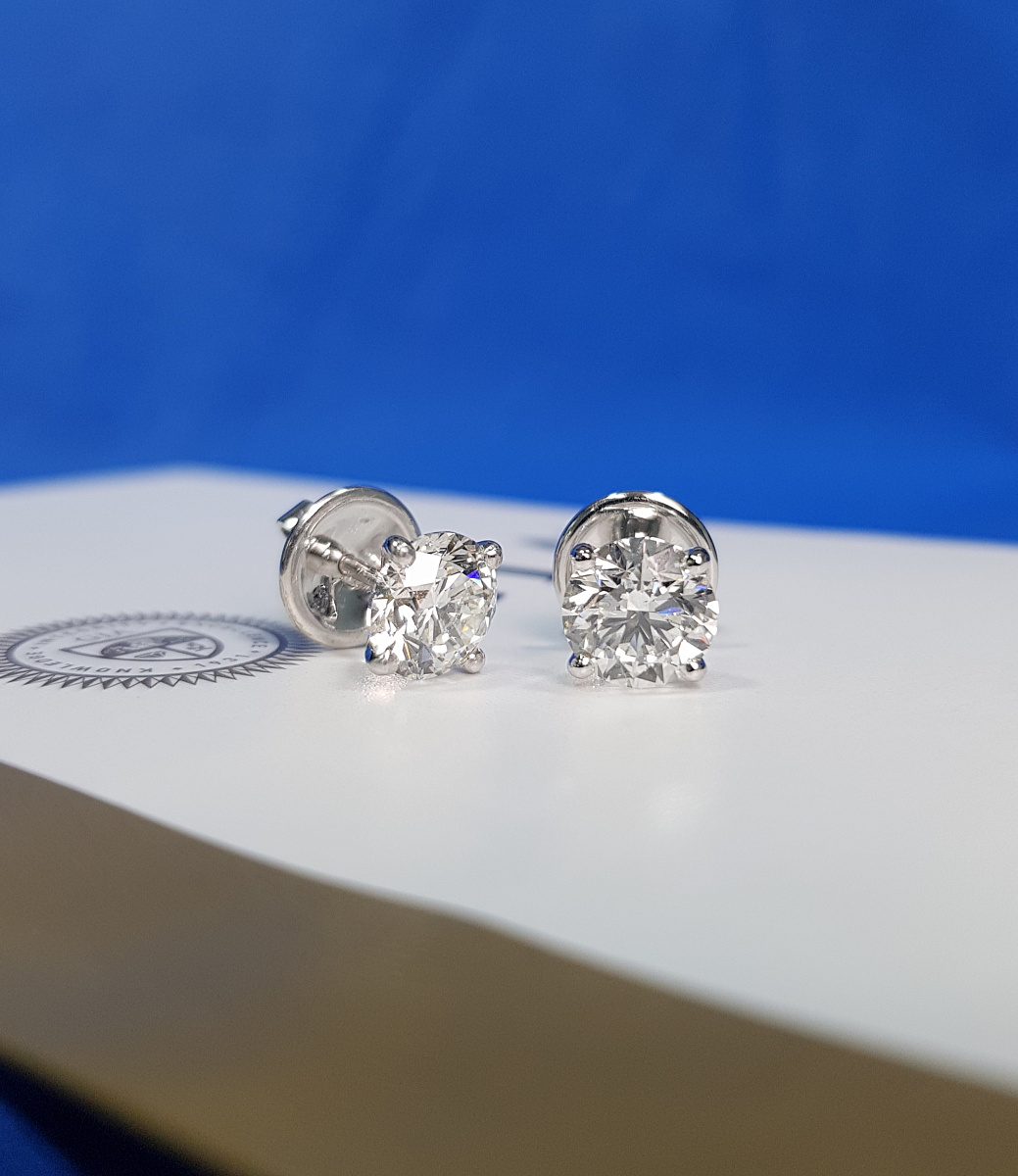 Украшение NO NAME  Серьги С Бриллиантами 2,00/2,02 Ct. G/Vs2   