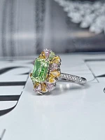 Украшение GIA  Кольцо с бриллиантом 3,30 ct. Fancy Brownish Greenish Yellow/VS2   