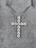 Украшение GIA  Крест с бриллиантами 3,30 ct. E/VVS1 (3 excellent)   