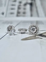 Украшение GIA  Серьги с бриллиантами 0,50/0,50 ct. D/VVS1 (3 Excellent)   