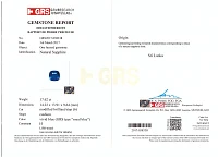 Украшение GRS GemResearch Swisslab  Кольцо с сапфиром 17,62 сt. "Royal Blue"   