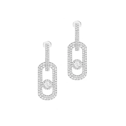 Украшение Messika  So Move Xl Diamond Pavé Pendant Earrings  So Move XL Pavé-Set Pendant Earrings 13123-WG 