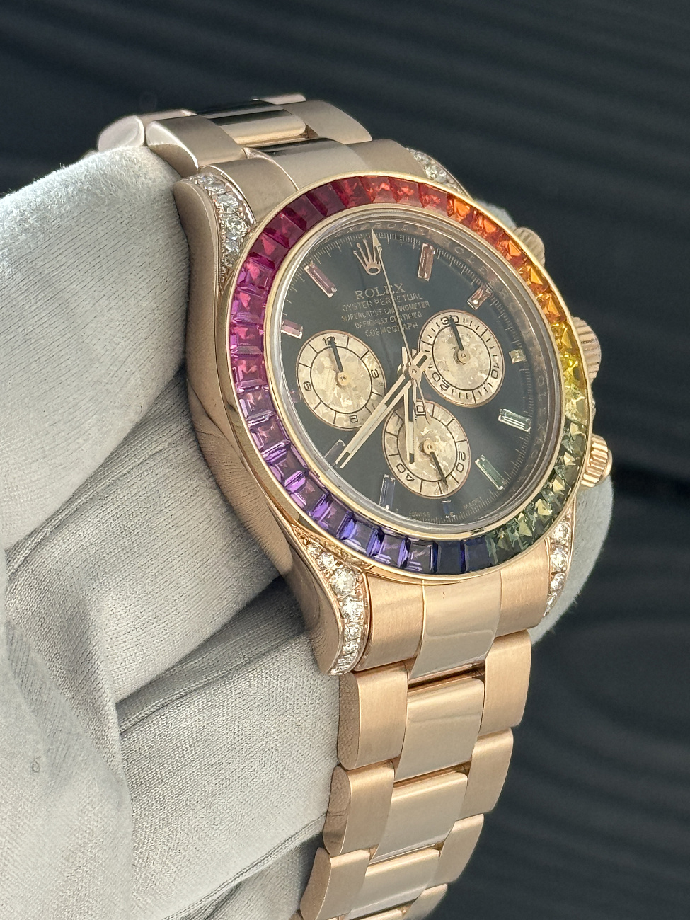 Часы Rolex  Тюнинг Oyster Perpetual Daytona Rose Gold Custom Rainbow  116505FIX (116595RBOW)