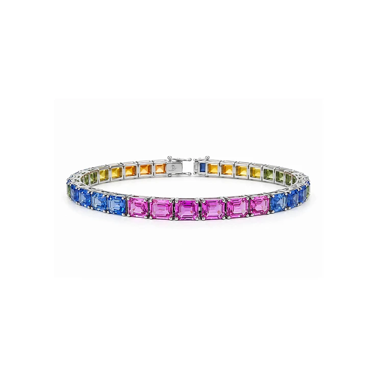 Украшение No Name  Браслет с сапфирами "Rainbow" 17,4 ct.   