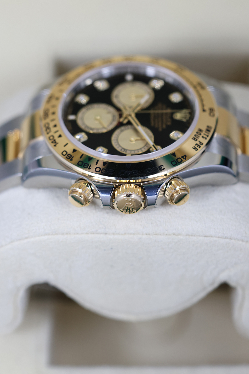 Часы Rolex  Cosmograph Daytona Steel & Yellow Gold Black Dial Diamond Index  126503-0002