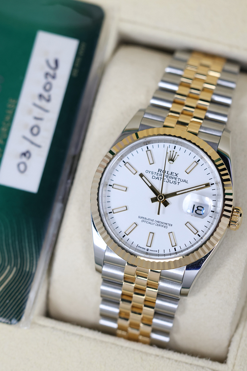 Часы Rolex  Datejust 36Mm Steel & Yellow Gold White Dial  126233