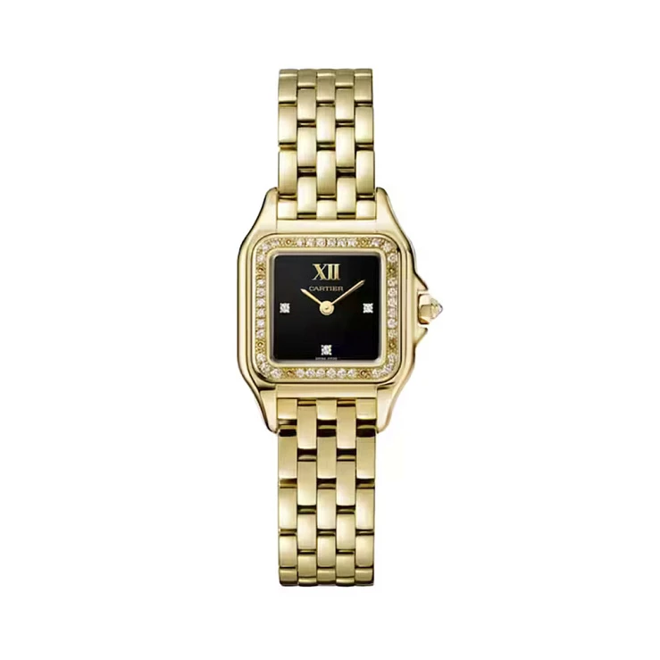 Часы Cartier  Panthere Small Yellow Gold Diamonds Onyx  WJPN0053