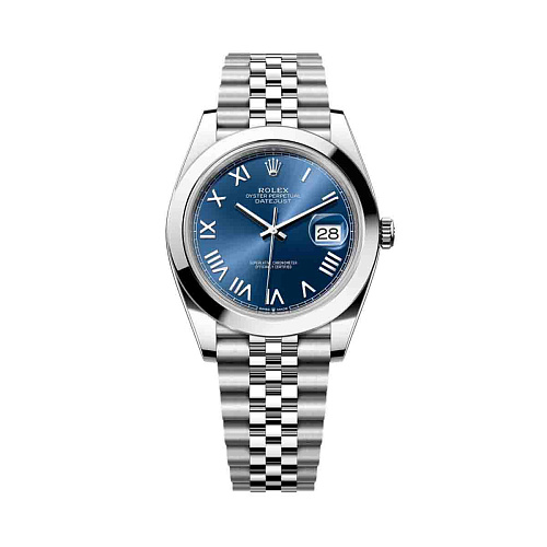 OYSTER PERPETUAL DATEJUST 41 MM BLUE ROMAN DIAL 