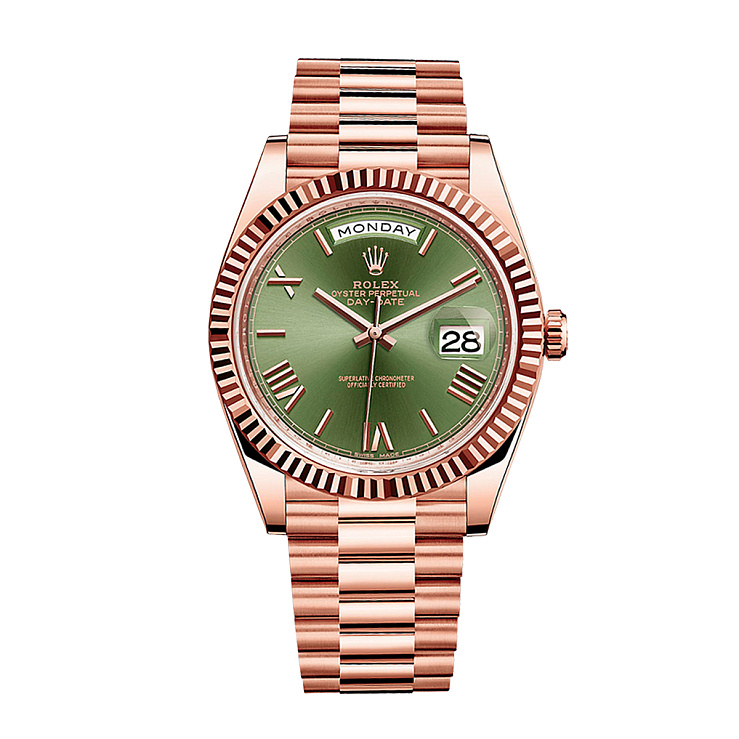 Часы Rolex  Day-Date 40 Mm Rose Gold Olive Dial  228235