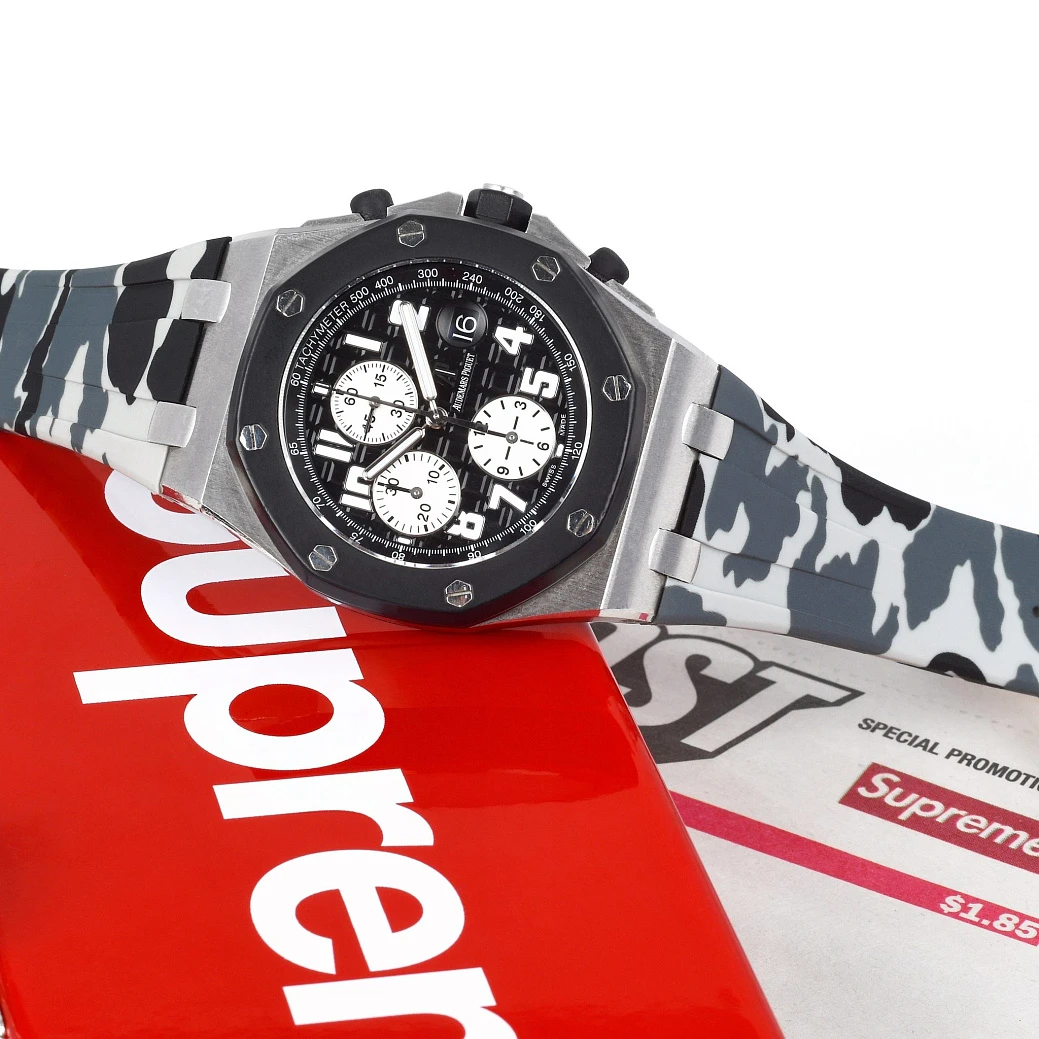 Часовой ремешок Audemars Piguet  Ремешок Для Часов Snow Camo Ap Royal Oak Offshore 42Mm Strap  