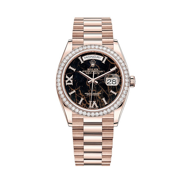 Часы Rolex  Day-Date 36 Mm Everose Gold Eisenkiesel Dial Diamond Bezel  128345RBR
