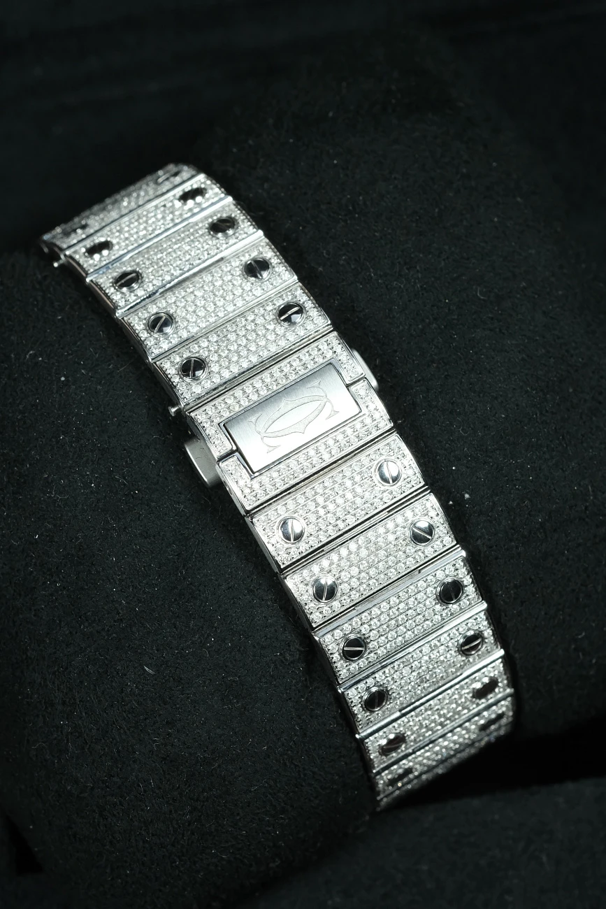 Часы Cartier  Santos De Cartier Custom Full Pave Diamond  WSSA0018