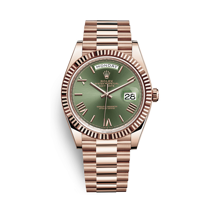 Часы Rolex  Day Date Rose Gold 40Mm Olive Dial  228235