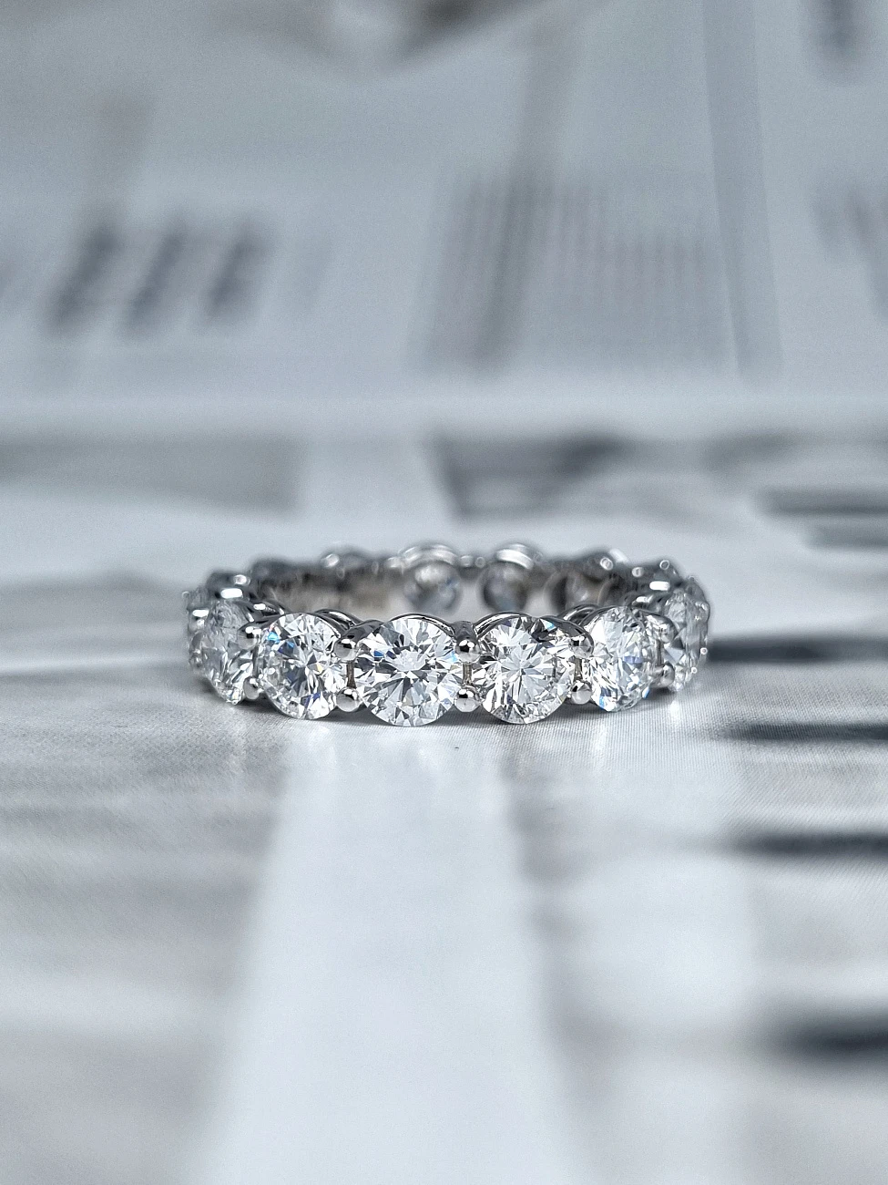Украшение GIA  Eternity Ring 4,5 ct. D/VVS1 (3 Excellent, NONE)   