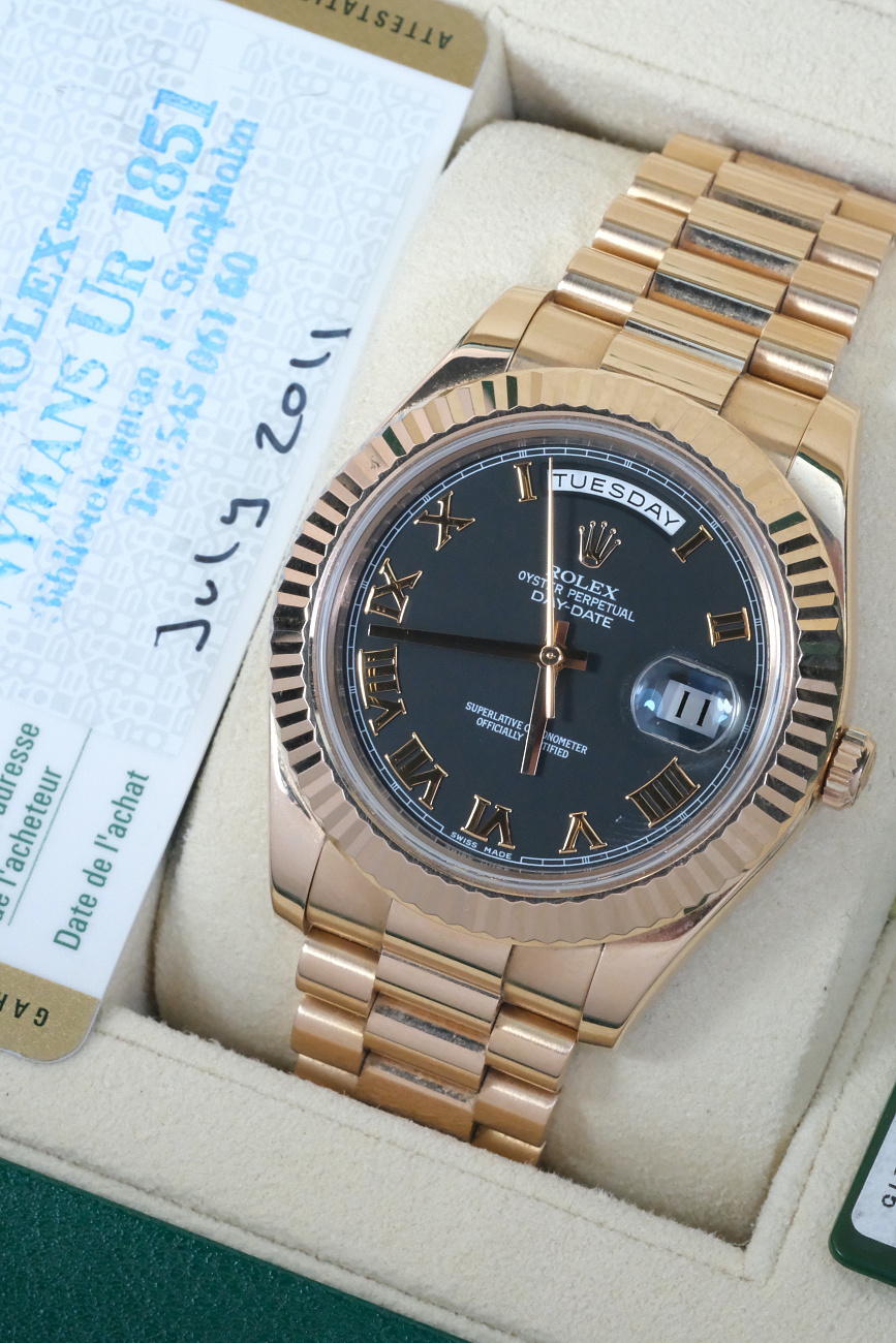 Часы Rolex  Day-Date Ii President Everose Gold Black Dial  218235