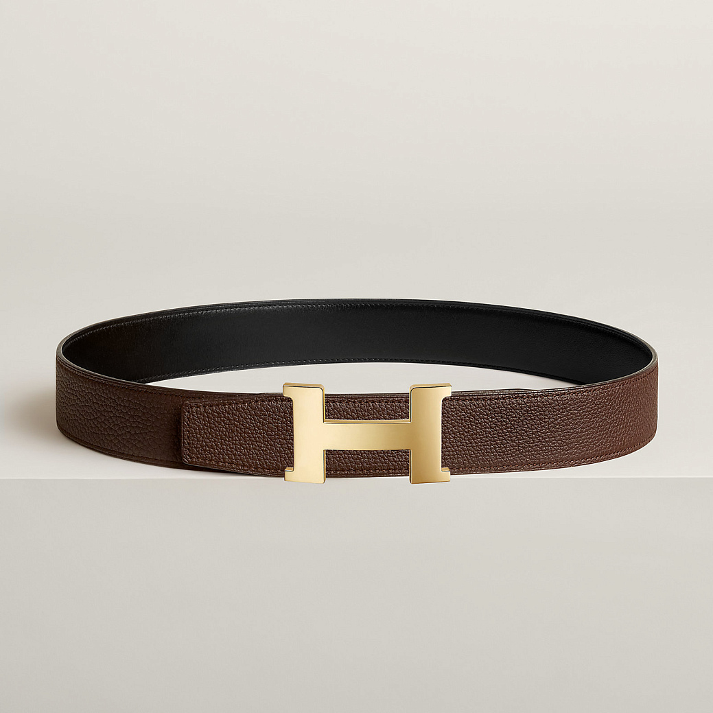 Сумки и аксессуары Hermes  Constance belt buckle & Reversible leather strap 38 mm Noir / Chocolat  