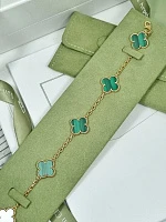 Украшение Van Cleef &amp; Arpels  Vintage Alhambra Bracelet, 5 motifs, Malachite  VCARL80900 