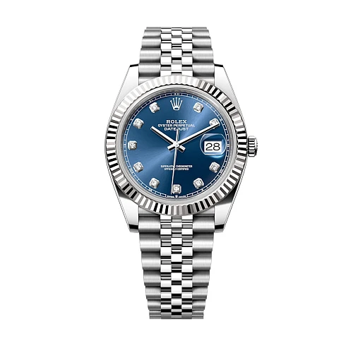 Часы Rolex  Oyster Perpetual Datejust 41Mm Blue Dial Diamond Index  126334