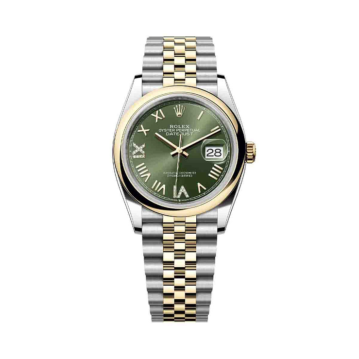 Часы Rolex  Datejust 36 mm Steel & Yellow Gold Green Dial  126230-0049
