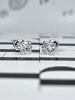Украшение GIA  Серьги 1,00/1,00 ct. F/VS2 (3 Excellent) Round Diamonds   