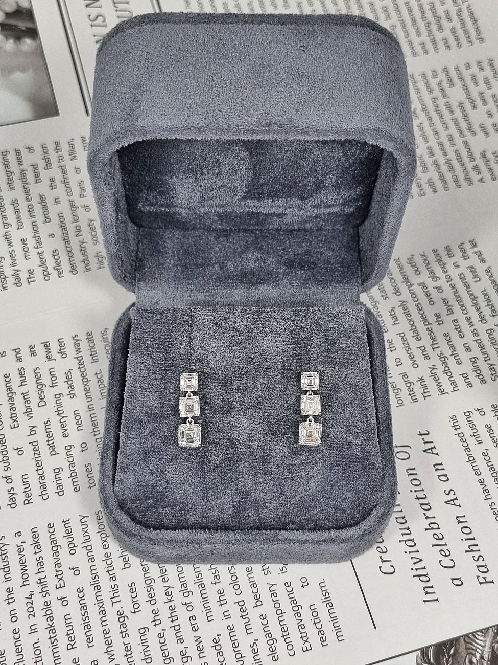 Украшение GIA  Серьги с бриллиантами 4,43 ct. H/VVS2-VS1 (Asscher cut)   