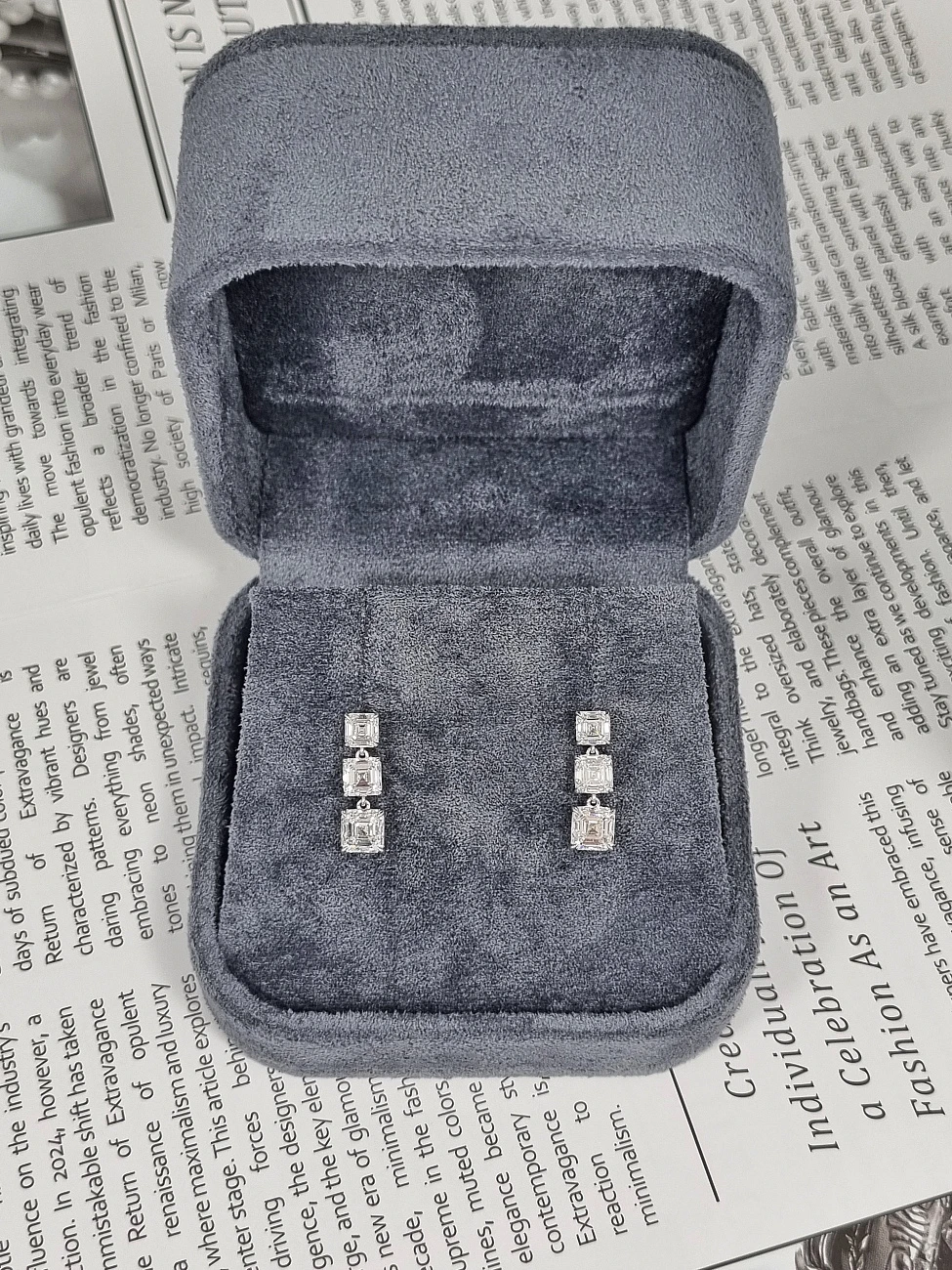 Украшение GIA  Серьги с бриллиантами 4,43 ct. H/VVS2-VS1 (Asscher cut)   