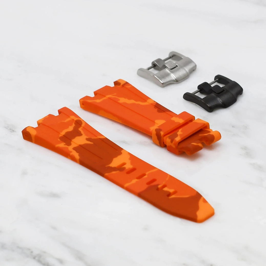 Часовой ремешок Audemars Piguet  Ремешок Для Часов Orange Camo Ap Diver 42Mm Strap  
