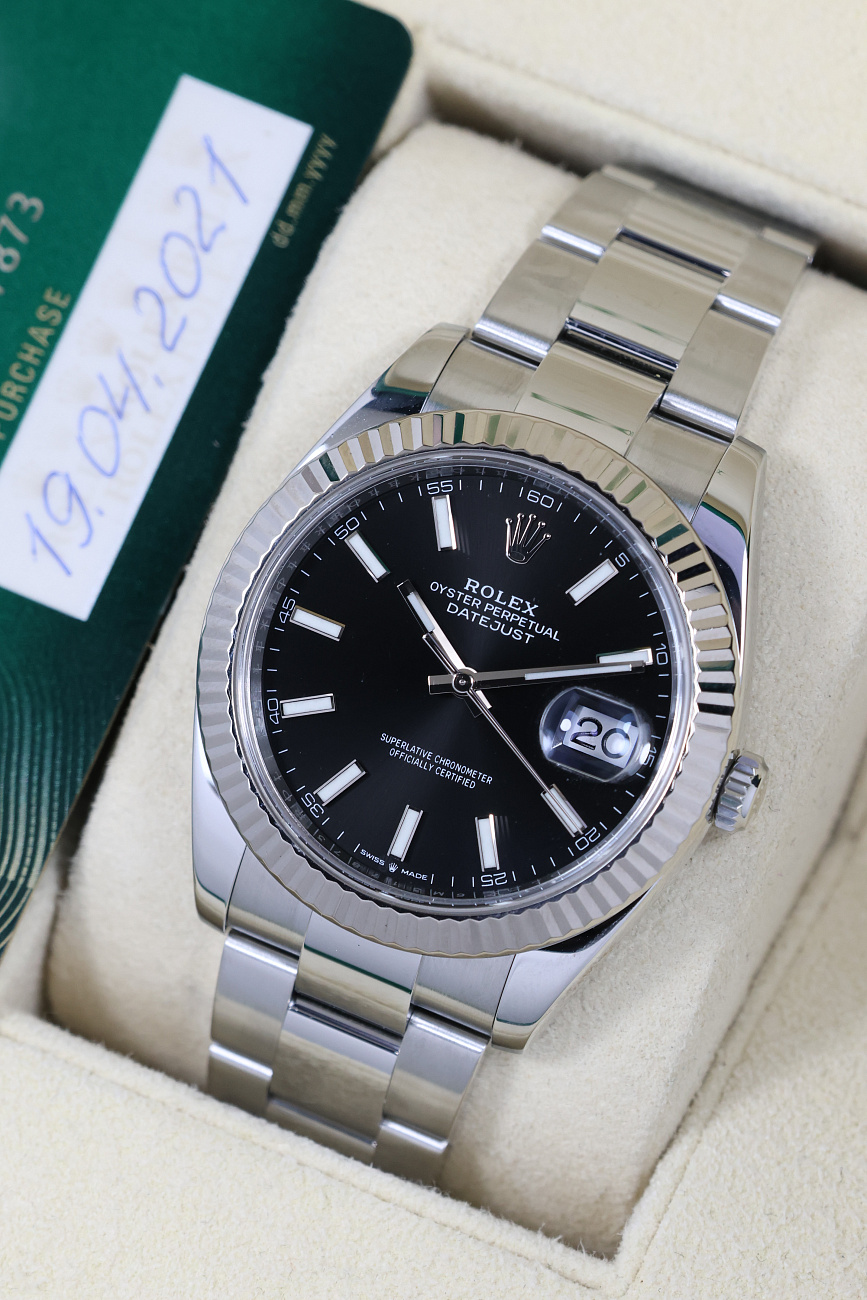 Часы Rolex  Datejust 41Mm Black Dial Oyster Bracelet  126334