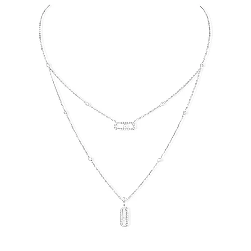 Украшение Messika  Колье Move Uno 2 Rows Pavé  Move Uno 2 rows pavé diamond necklace 7174 