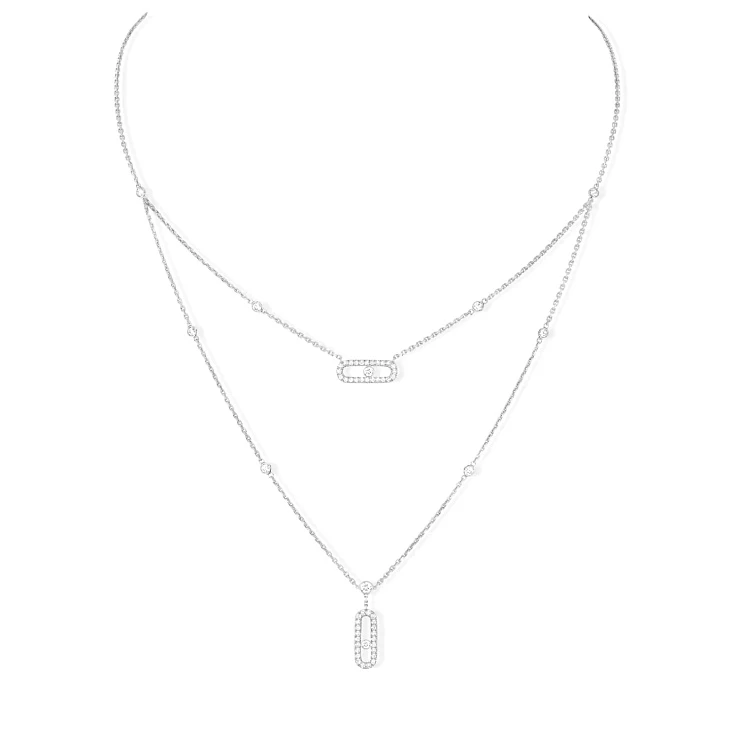 Украшение Messika  Колье Move Uno 2 Rows Pavé  Move Uno 2 rows pavé diamond necklace 7174 