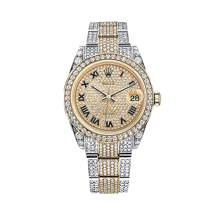 Часы Rolex  Datejust 41Mm Twotone Full Pave Custom Diamonds  126303 FIX